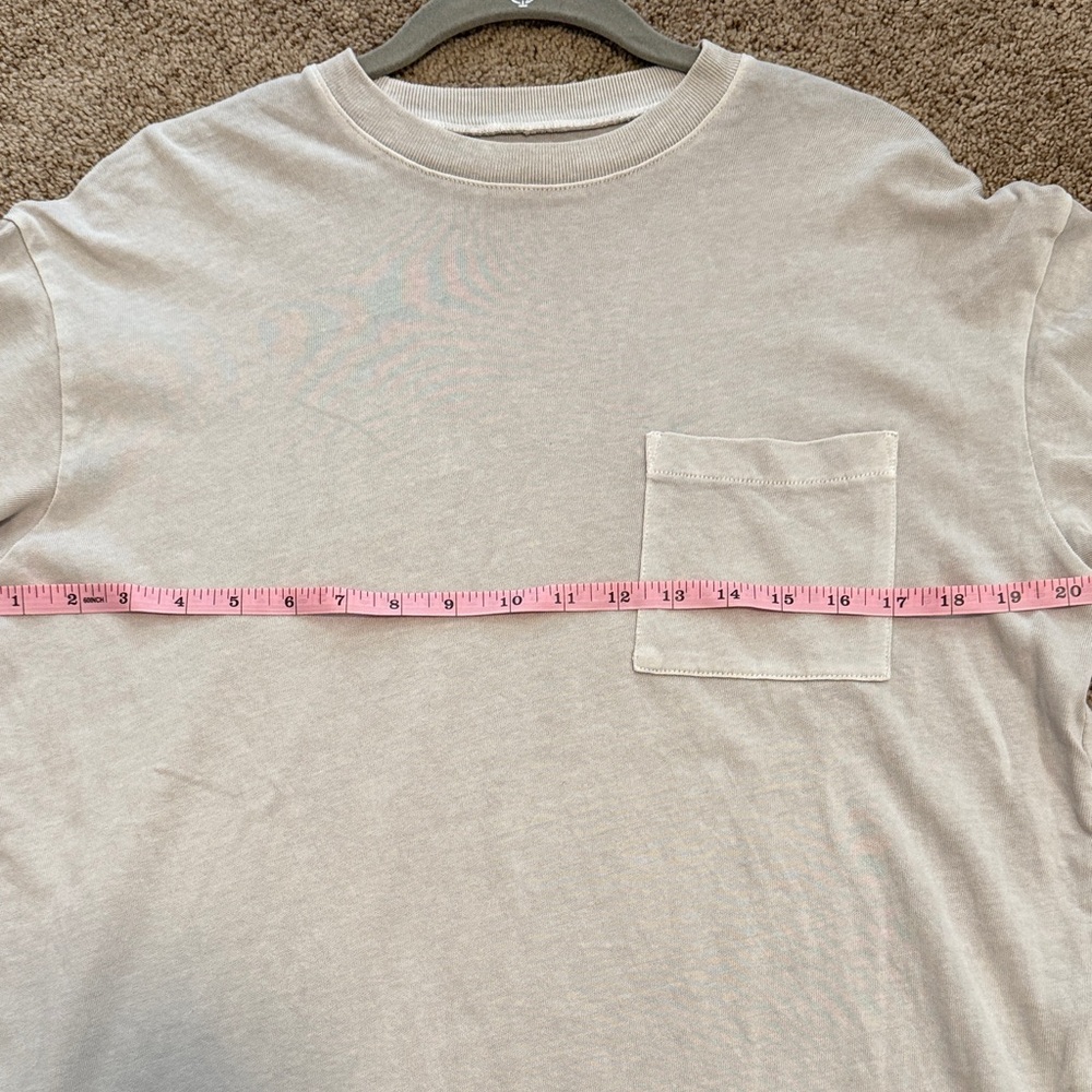 Women’s Madewell Oversized Boyfriend One-Pocket Greige T-Shirt Size XXS - Picture 4 of 7